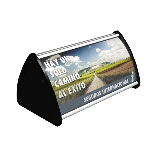 Señal premium con avisos gráficos especiales para colocarse sobre superficies horizontales, cuenta con base plástica para una mejor fijación