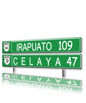 Señalamiento fabricado en lámina galvanizada cal. 16, cuenta con esquinas redondeadas, acabado en fondo reflejante grado ingeniería