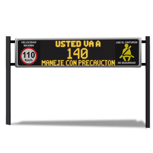 Moderno sistema que detecta y advierte al conductor en caso de exceder los límites de velocidad. Alimentación Eléctrica únicamente.
