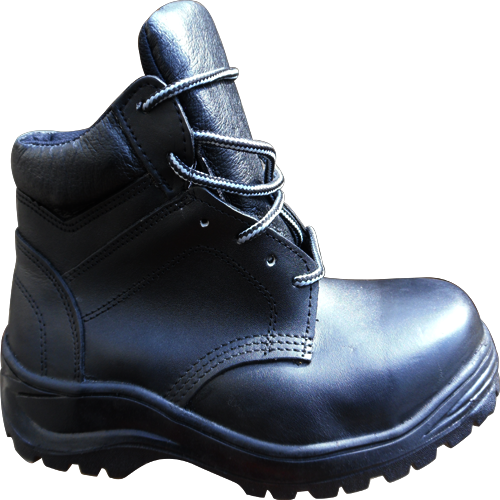 Calzado industrial tipo bota ranger, de piel curtida y casquillo, dieléctrico, plantilla intercambiable, color negro.Talla: 5 a 9