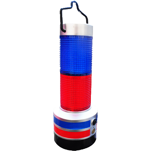 Luz de destellos alternados, visible a gran distancia, base plana y gancho para colgarse, interruptor de encendido y apagado, sensor de encendido automático