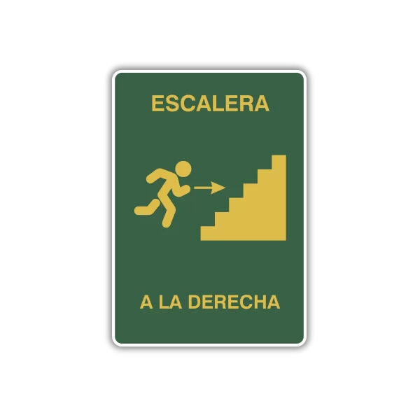 Derecha a escalera