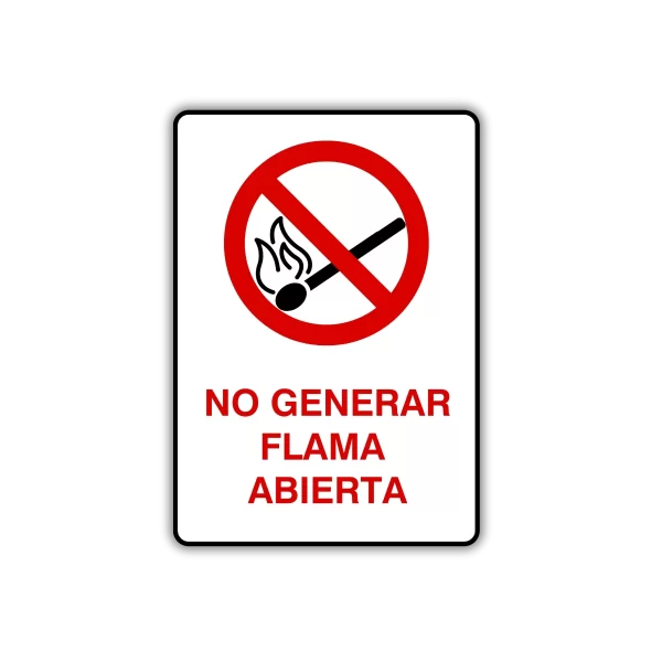 No generar flama abierta