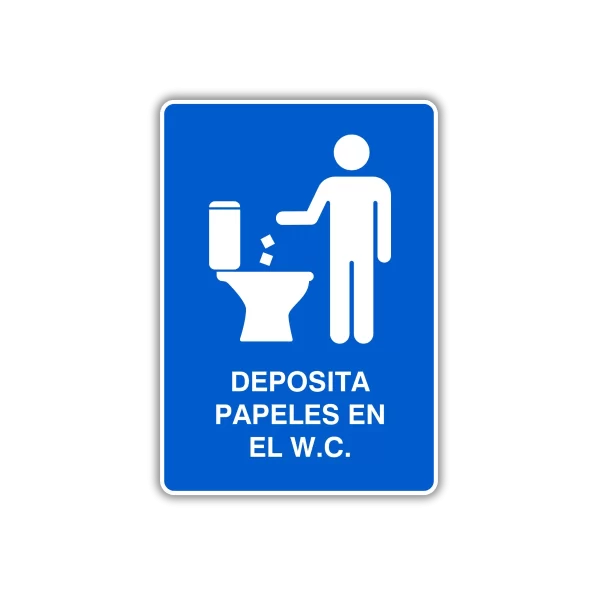 Deposita los papeles en el w.c.