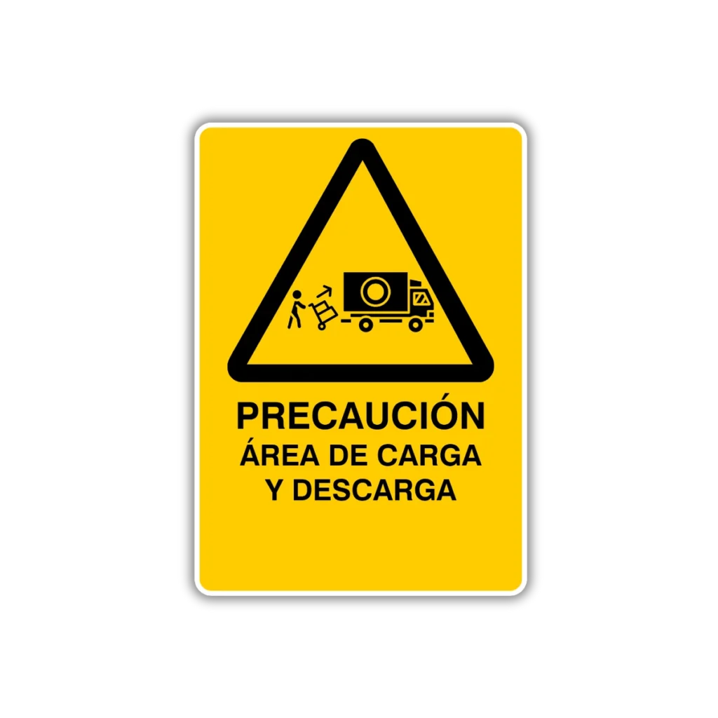 Precaución área de carga y descarga