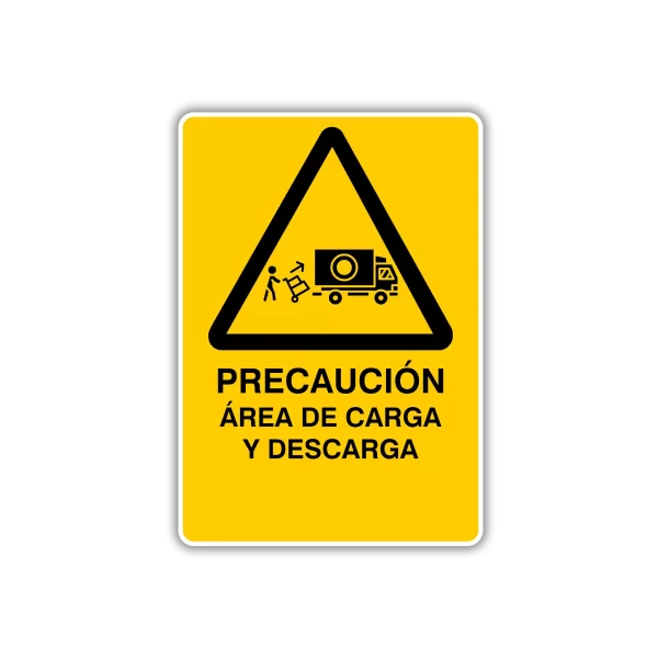 Precaución área de carga y descarga