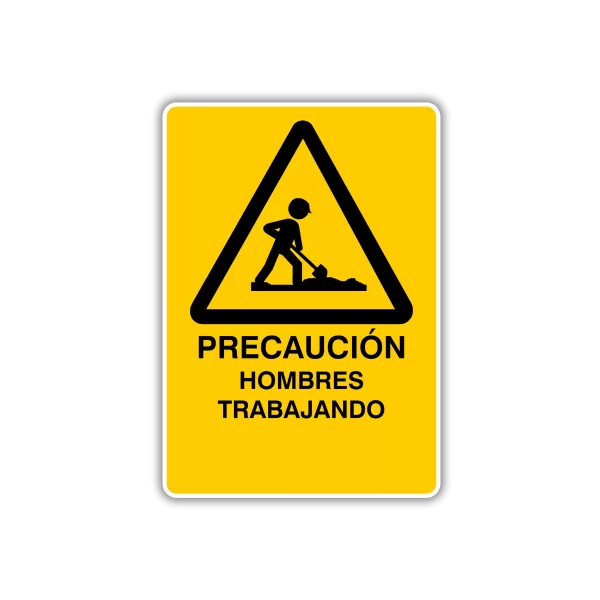 Precaución hombres trabajando
